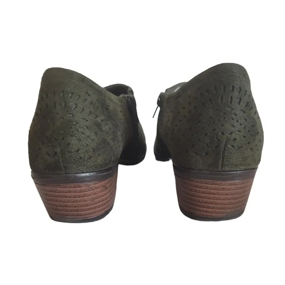 Chic Women's Ankle Boots Hollow Out Zipper Green Shoes Size 39